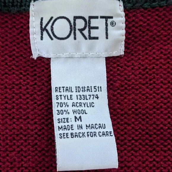 Vintage Koret Women's Wool Blend Long Sleeves Cardigan Sweater Size M - Picture 7 of 7